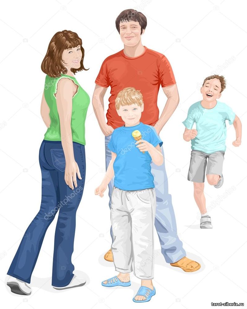 Семья рисунок 2 мальчика