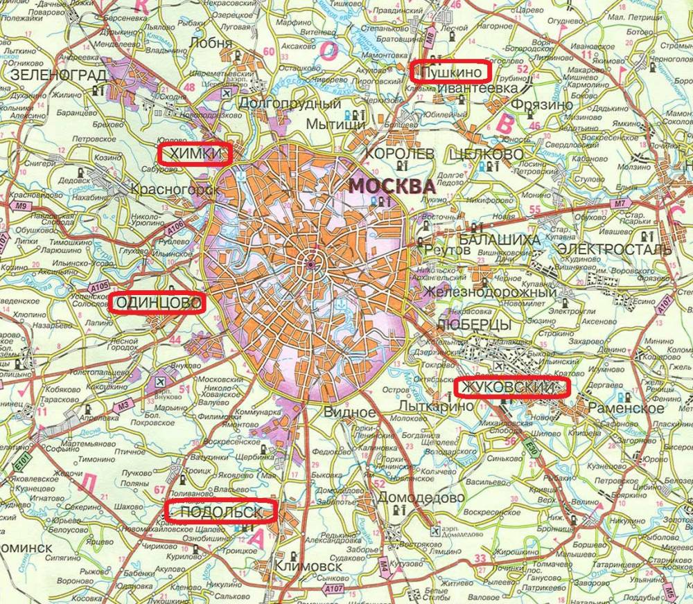 Карта город подольск московская область